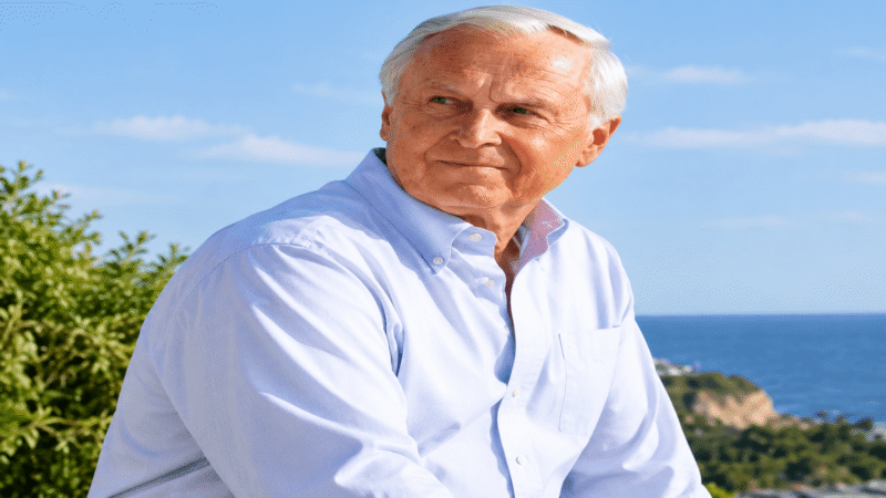 Thoughtful Coastal Portrait of an Elderly Man
